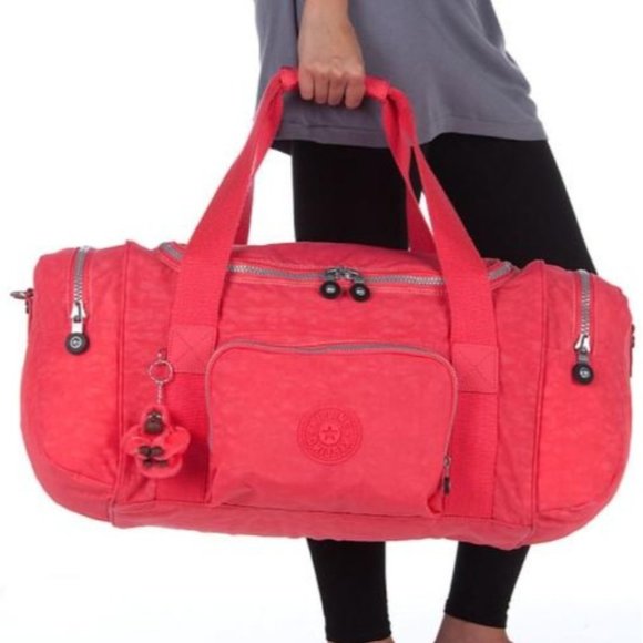 Kipling Bags Kipling Womens Anatomy 24 Duffle Bag Travel Overnight Gym Nylon Pink Large